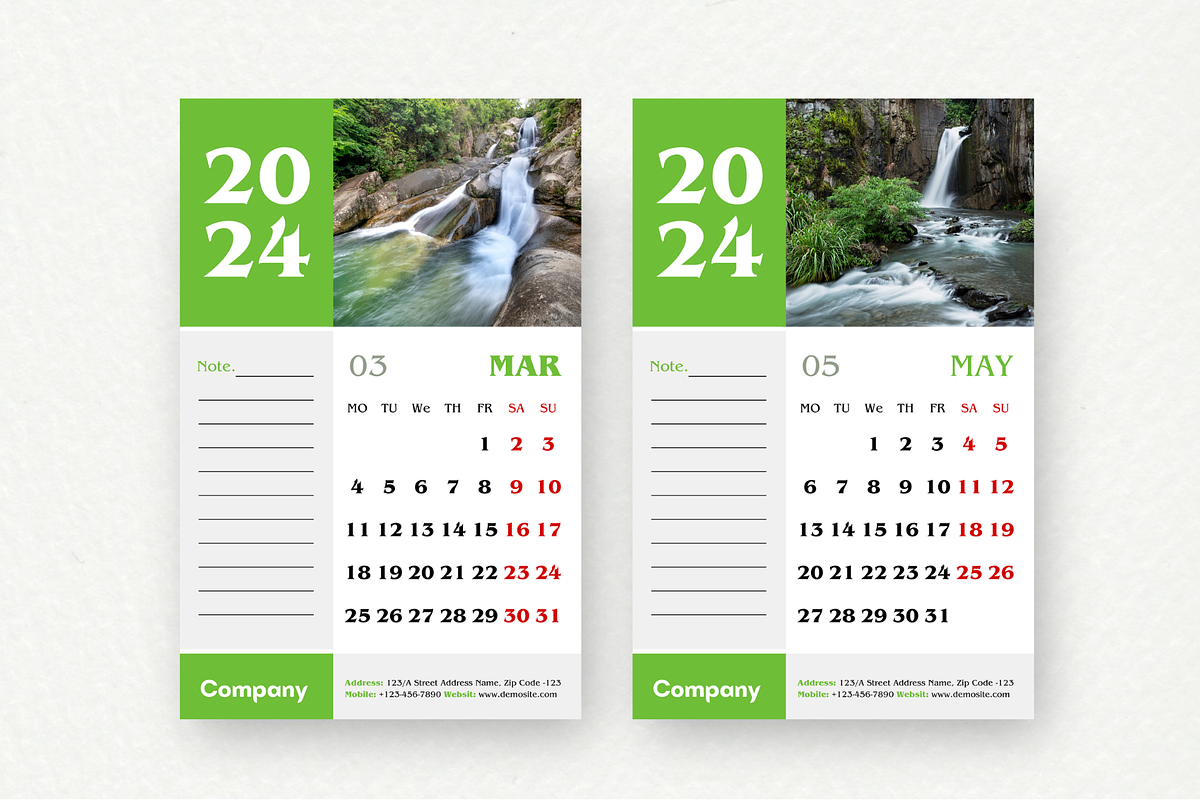 Canva Frame Wall Calendar 2024, a Stationery Template by Waliullah Solutions (Photo 3 of 3)