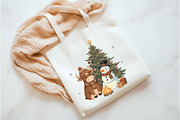 Christmas Cute Snowman Highland Cow, an Illustration by Watercolor design (Thumbnail 3 of 3)
