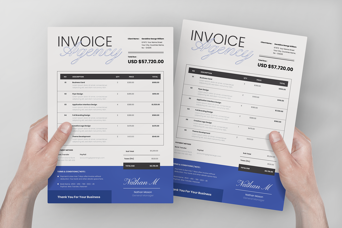 Simple Modern Invoice, a Stationery Template by Annora Studio (Photo 4 of 5)