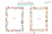 Chinoiserie Christmas Mahjong, a Decorative Illustration by TheHappyGiftArt (Thumbnail 6 of 9)
