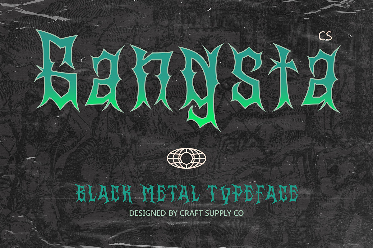 CS Gangsta – Black Metal Font, a Blackletter Font by Craft Supply Co. (Photo 1 of 8)