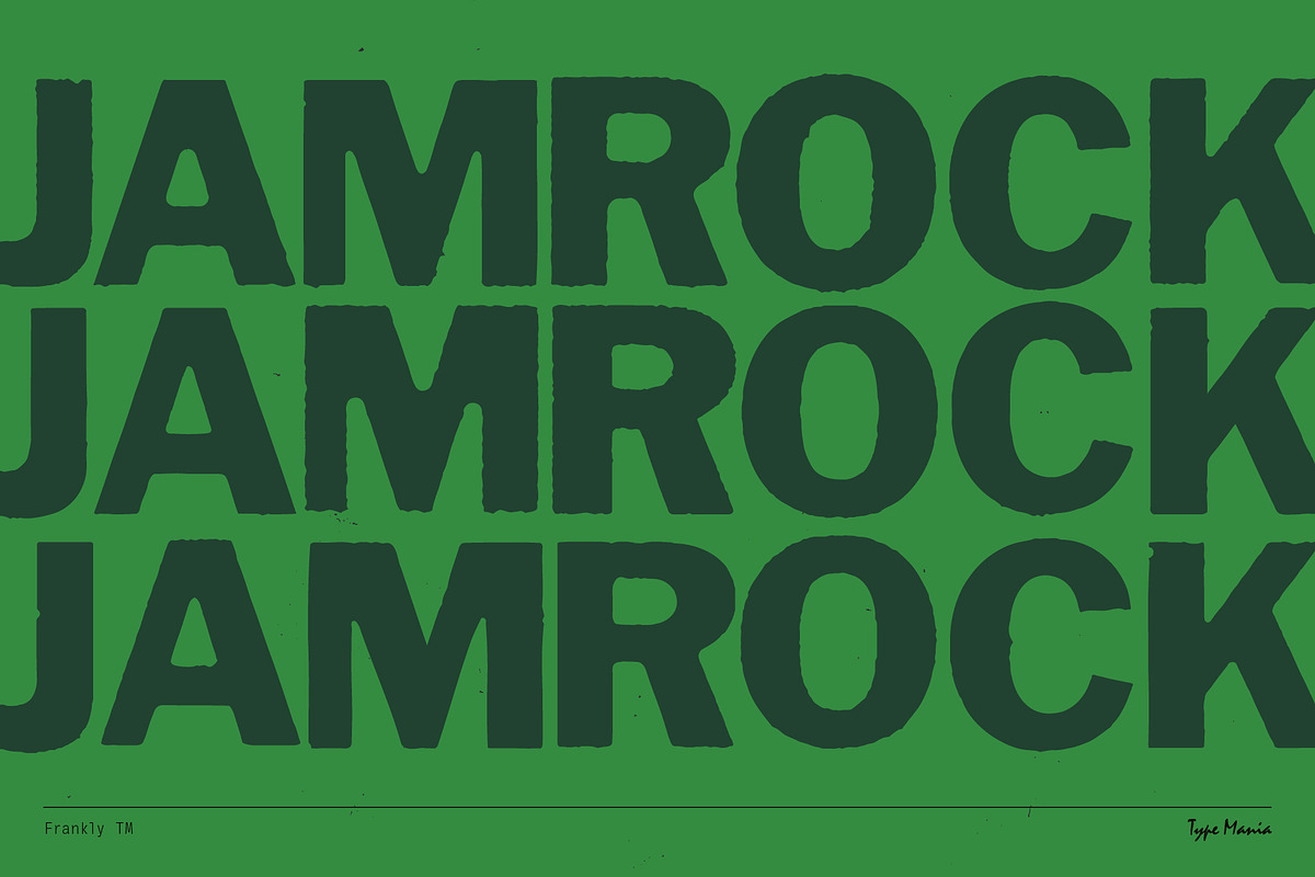 Frankly TM – Rugged Misprint Font, a Sans Serif Font by Type Mania (Photo 2 of 11)