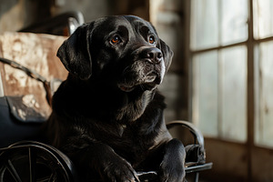 Closeup of black labrador dog, an Animal Photo by AlyaAnd