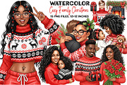 Cozy Family Christmas Clipart, an Illustration by DreamArtGraphic (Thumbnail 1 of 4)