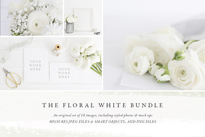 The White Floral mockup bundle