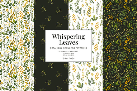 Whispering Leaves Seamles Patterns, a Graphic by Ette Design