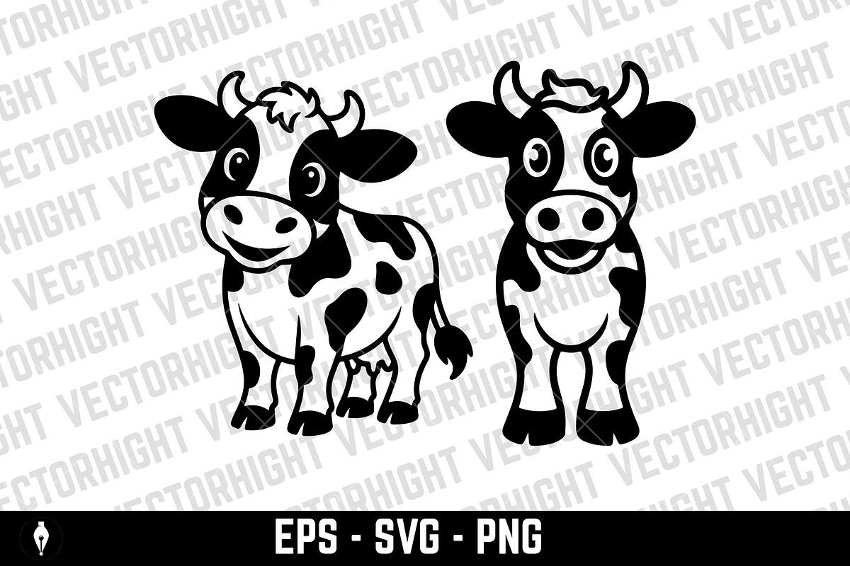 Spotted dairy cow, an Animal Illustration by Vectorhight (Photo 3 of 3)