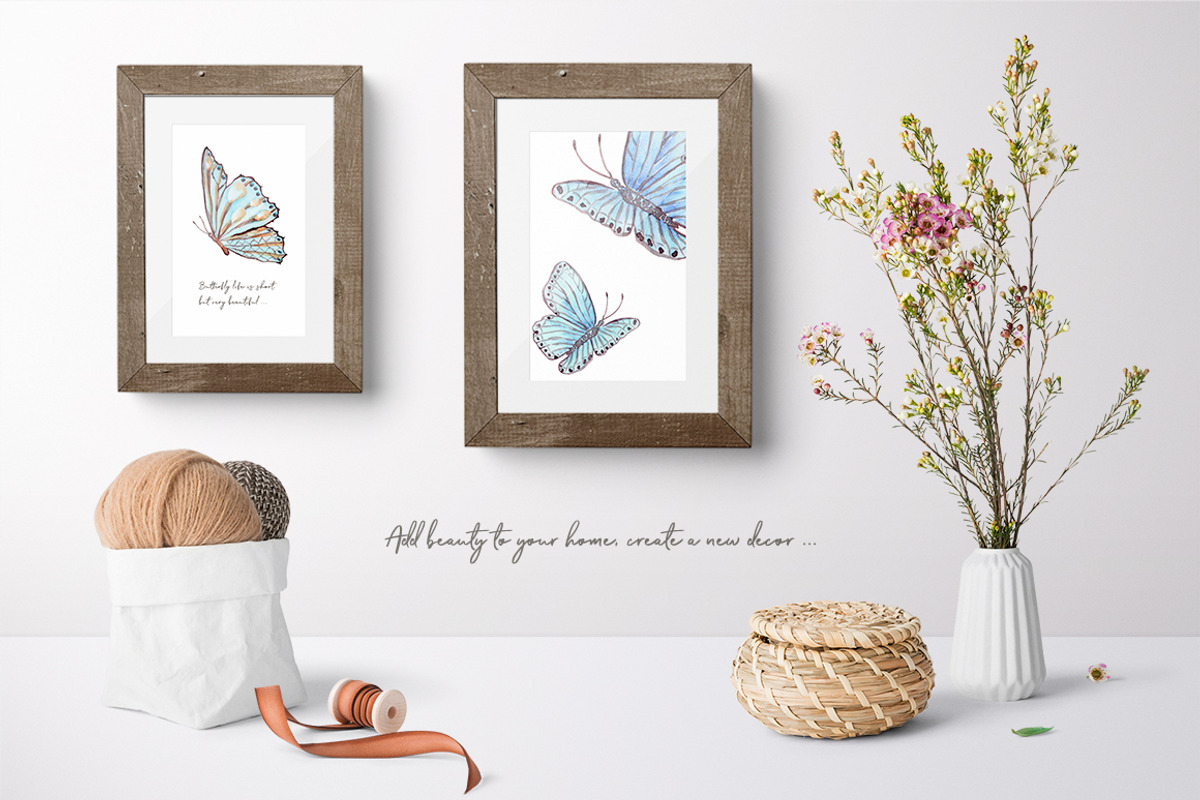 Watercolor butterflies 2., a Texture Illustration by BrushArtDesigns (Photo 7 of 7)