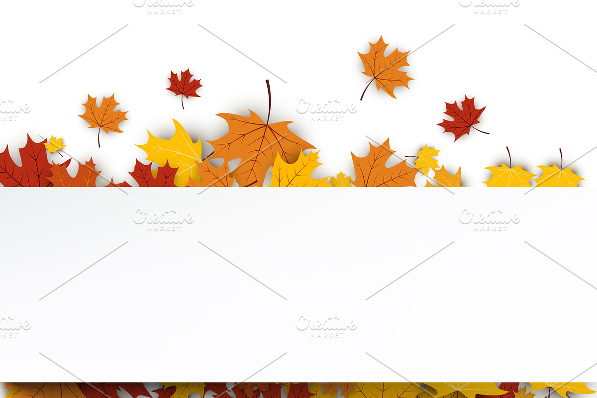 Golden autumn set with maple leaves, a Decorative Illustration by Vjom (Photo 6 of 13)