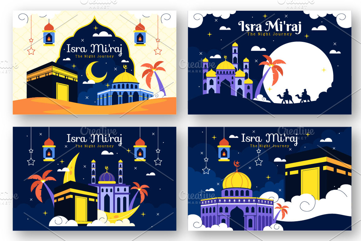 12 Isra Mi'raj Vector Illustration, a Decorative Illustration by denayunebgt (Photo 3 of 4)