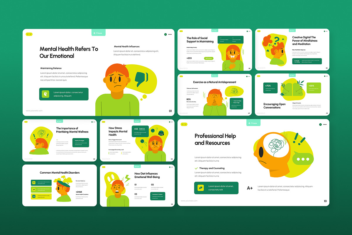 Mental Health Infographic Slides, a Presentation Template by Antstheme (Photo 4 of 4)