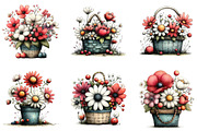 Spring Flower Basket Clipart, an Illustration by Sublimation Artist (Thumbnail 7 of 7)