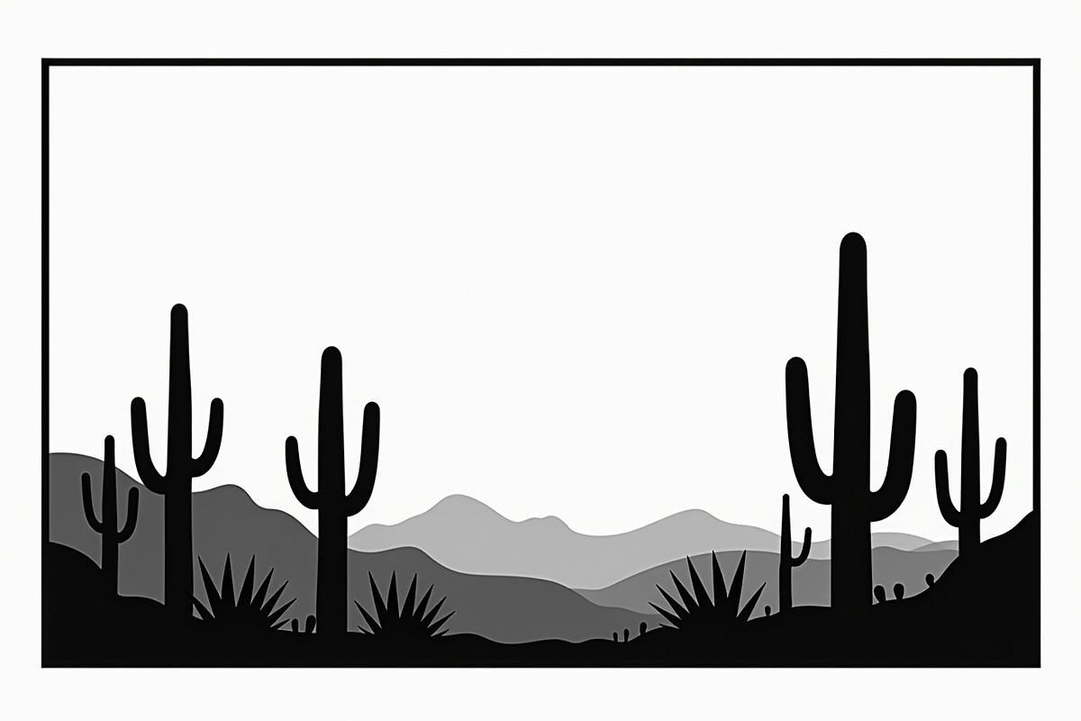 Wild Desert Cactus Scene Set, an Illustration by hafijul (Photo 3 of 15)
