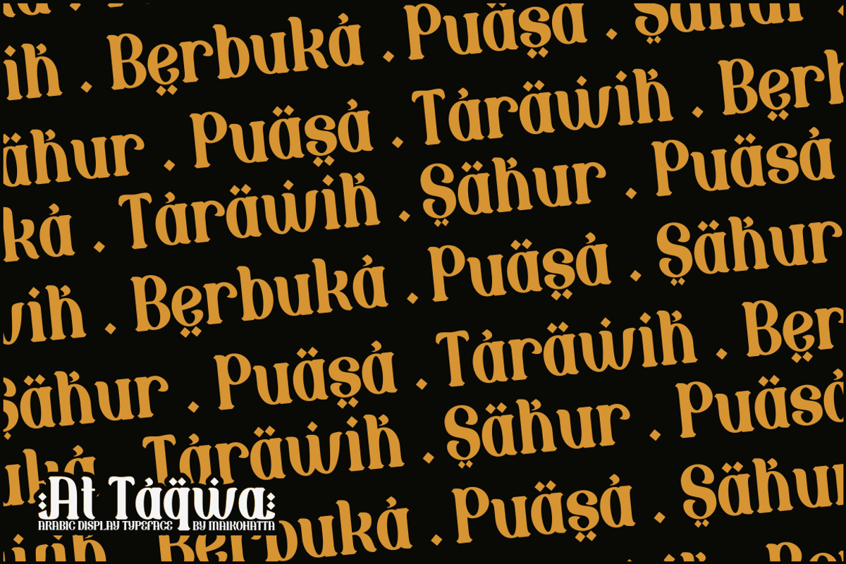 At Taqwa - Arabic Display Typeface, a Handwritten Font by MaikoHatta (Photo 5 of 7)