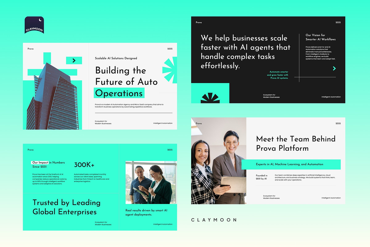 AI Automation Agency Pitch Deck, a Presentation Template by Claymoon Lab (Photo 3 of 7)