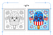 Bold and Easy 4th of July Coloring, a Seasonal Illustration by Coco Bloom (Thumbnail 3 of 8)