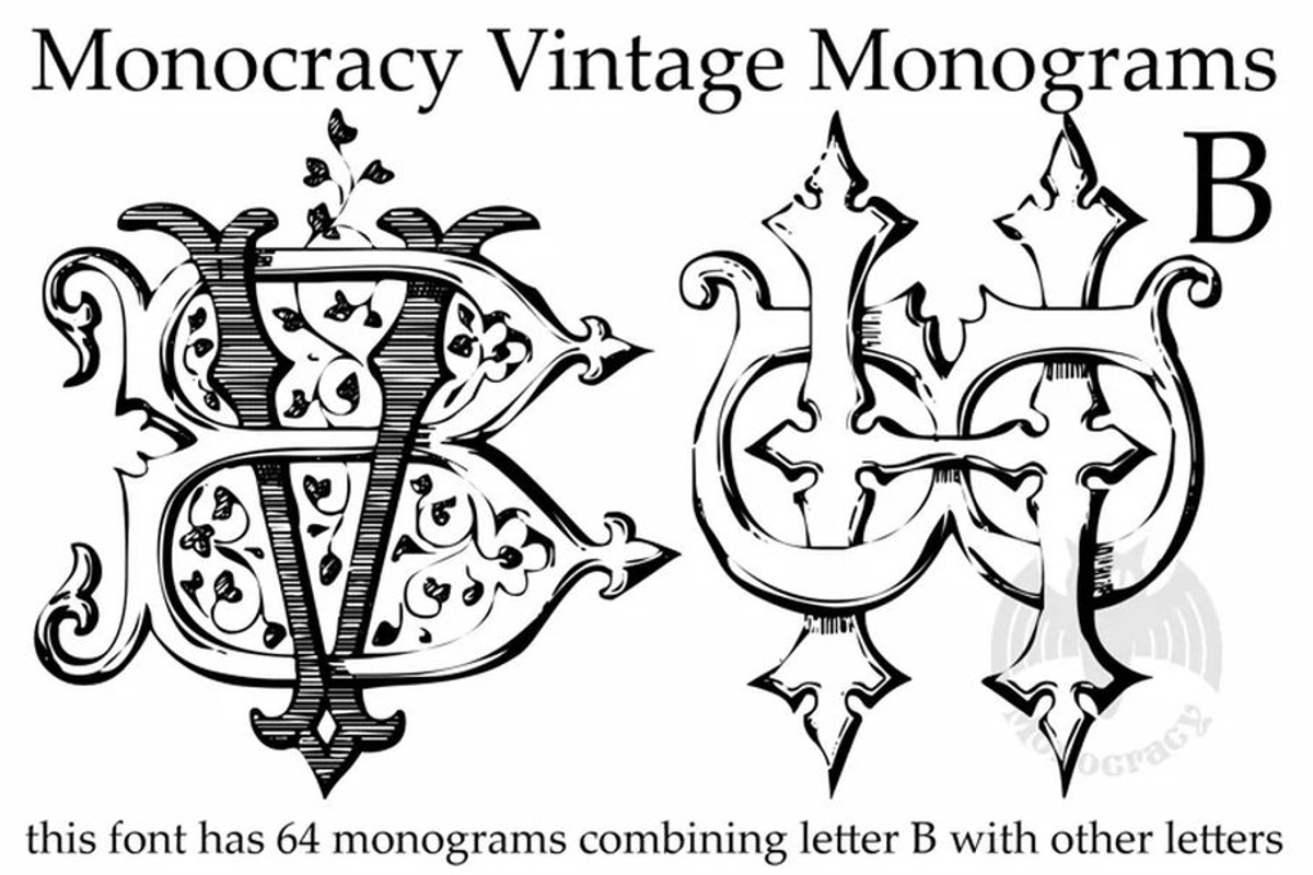 Vintage Monograms B, a Blackletter Font by Intellecta Design (Photo 2 of 2)