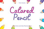 Colored Pencil - Kids Script, a Handwritten Font by TrimStudio (Thumbnail 1 of 8)