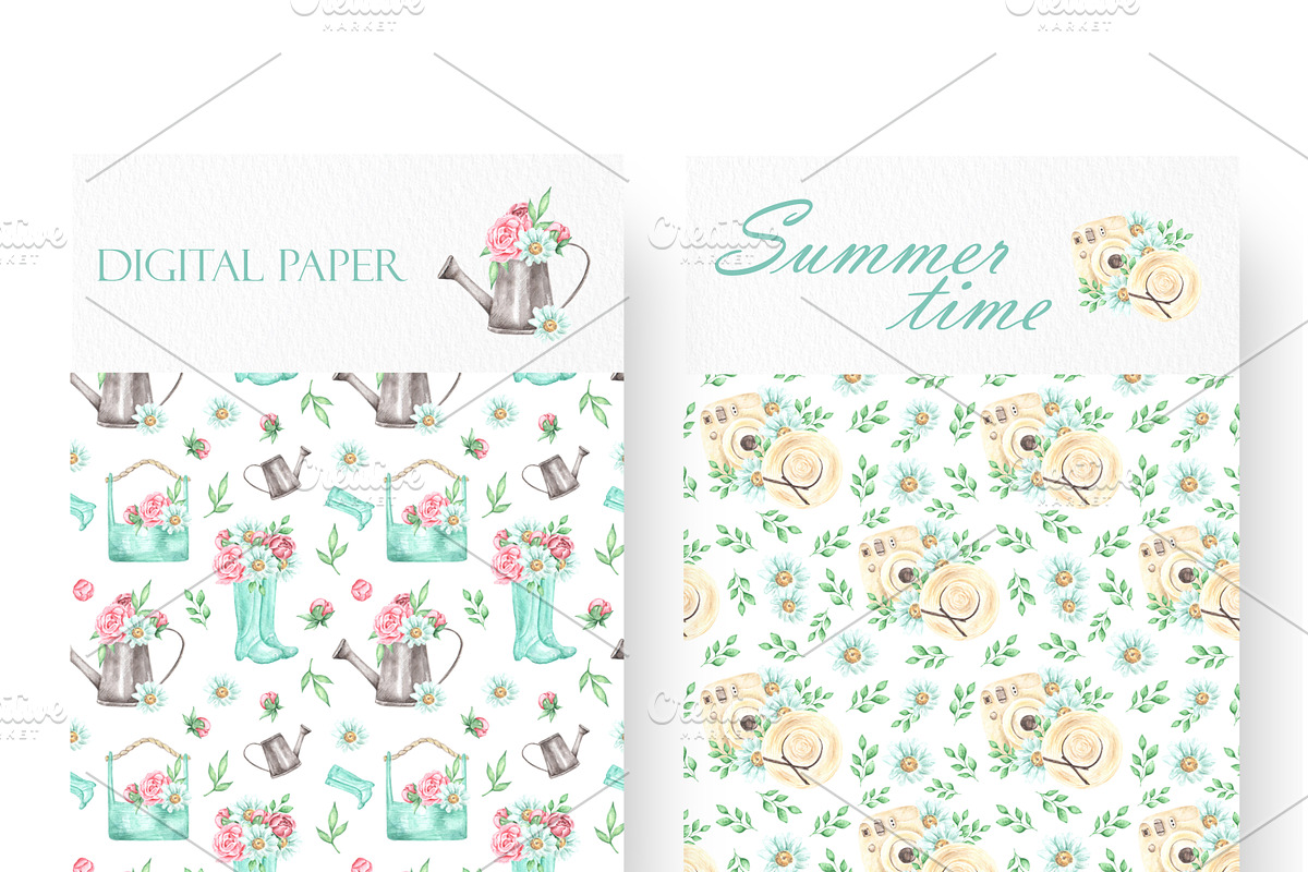 Summer time watercolor set. Country, an Illustration by SabinaWatercolorArt (Photo 6 of 11)