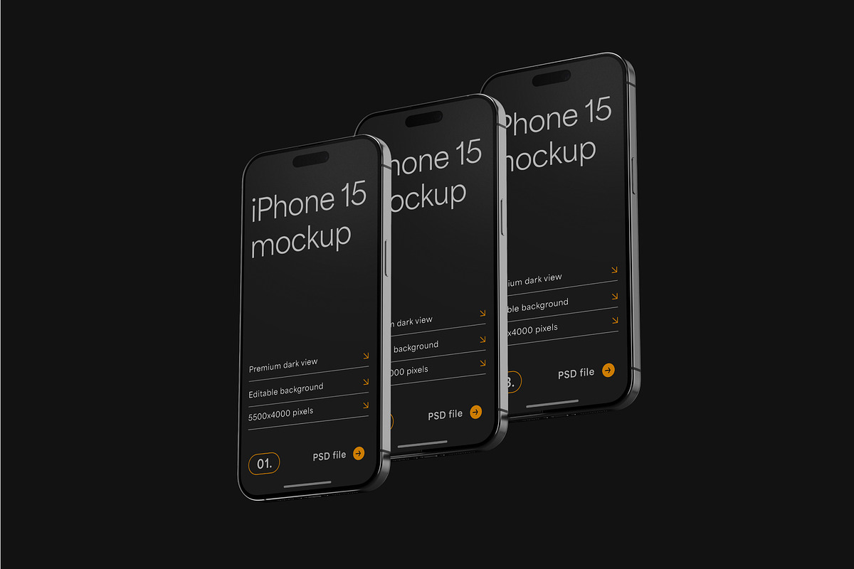 iPhone 15 Pro Mockup Set, an iPhone Mockup by Deeplab (Photo 5 of 9)