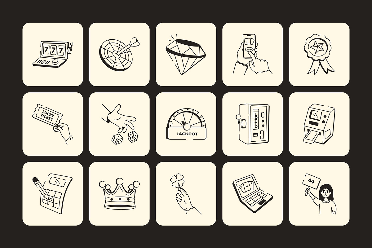 Animated Lotto Game Doodle, an Outline Icon by Vectors Market (Photo 3 of 5)