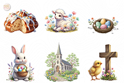 Easter Clipart Bundle PNG Cute., an Object Illustration by KennedyStudio (Thumbnail 3 of 4)