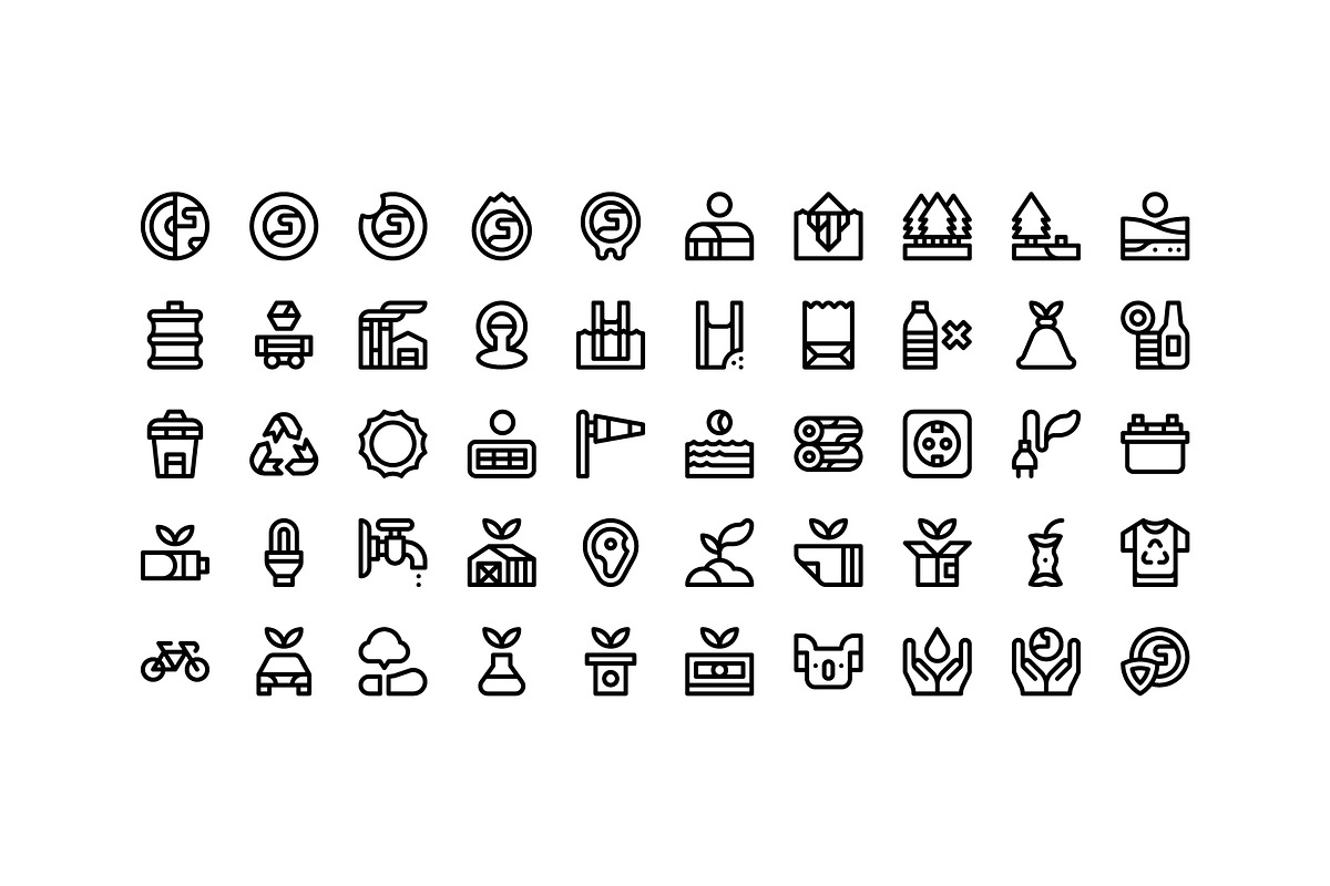 50 Ecology Icons, an Outline Icon by Side Project (Photo 2 of 7)