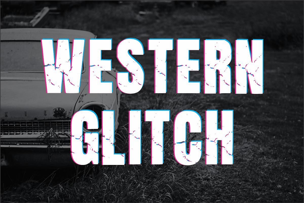 Western Glitch, a Sans Serif Font by Limited.studio
