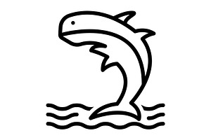 Hai fish black icon, an Outline Icon by Creative priyanka