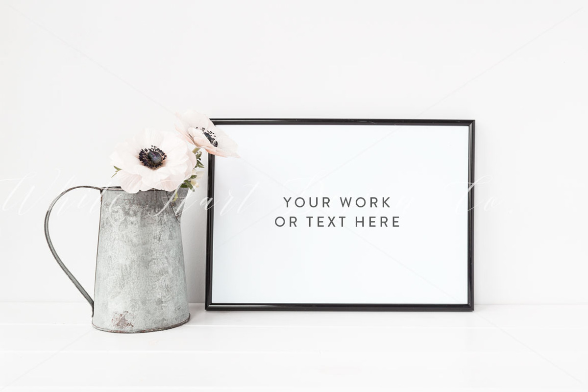 The Black A4 frame mockup bundle, a Print Template by White Hart Co. (Photo 5 of 6)