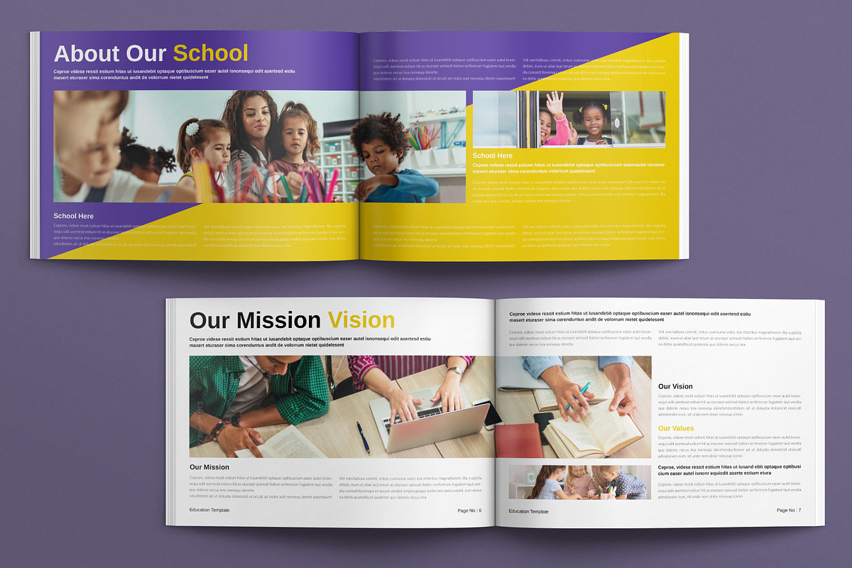 Education Template Landscape, a Brochure Template by E-Type