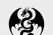 A bold dragon silhouette logo, an Illustration by Amazin_art (Thumbnail 6 of 16)