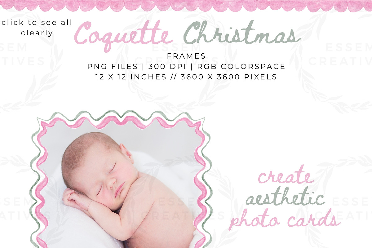 Coquette Christmas Pink Bow Greenery, a Seasonal Illustration by Essem Creatives (Photo 3 of 7)