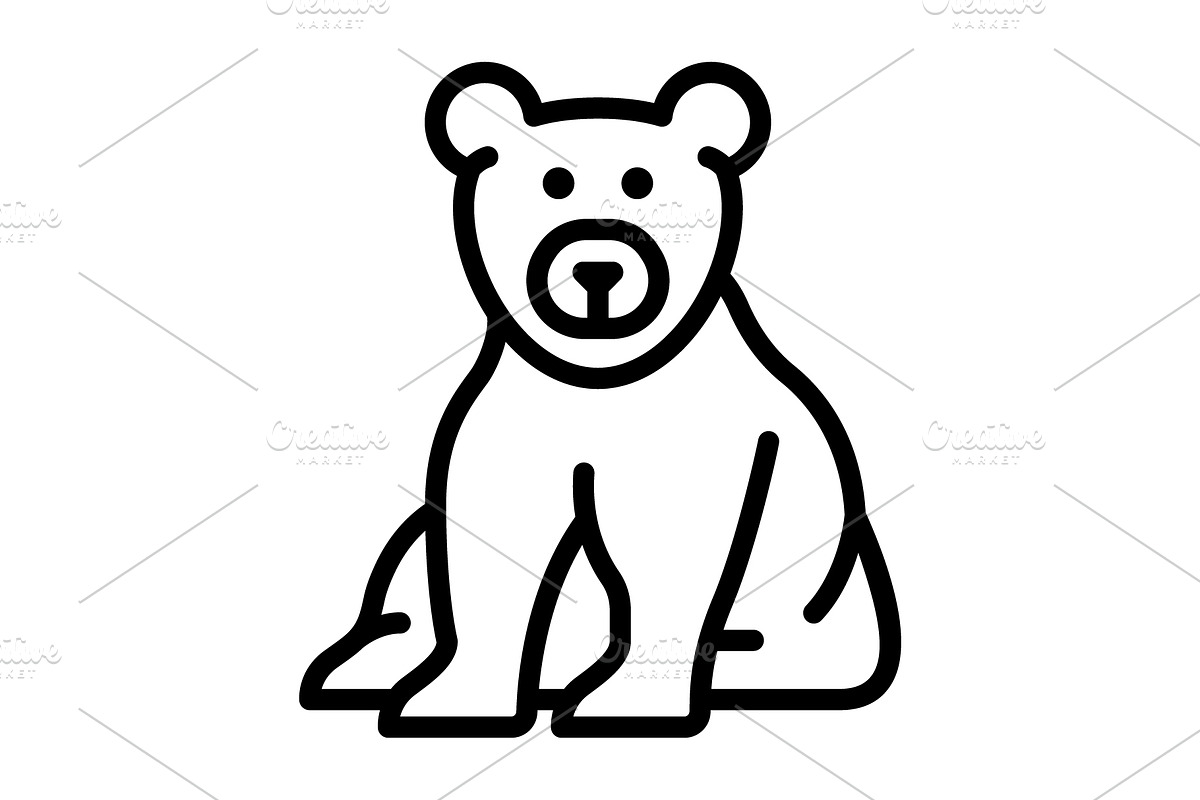 Bear grizzly black icon, an Outline Icon by Creative priyanka