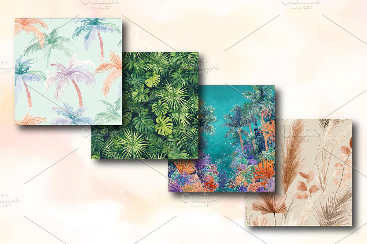 Palm Tree Paradise Summer Pattern, a Background Photo by RobertsArt (Photo 2 of 5)