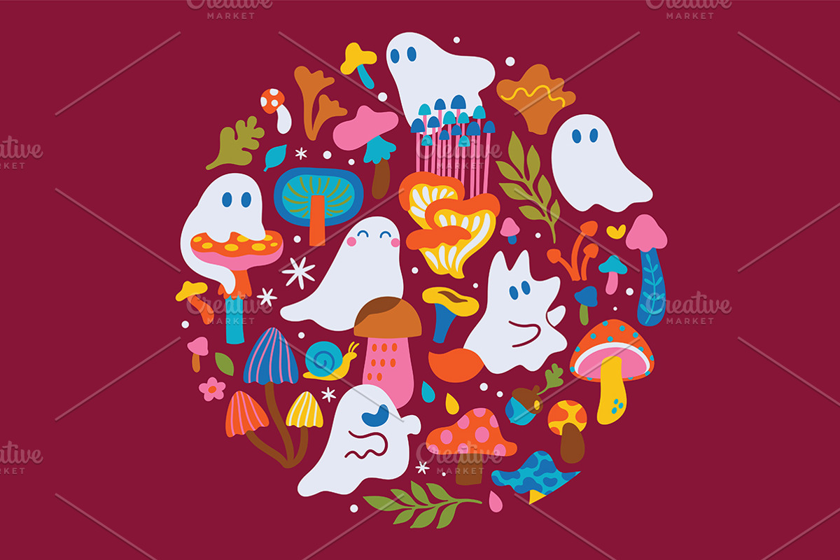 Ghosts in the Mushroom Woods, a Pattern Graphic by PenguinHouse (Photo 8 of 11)