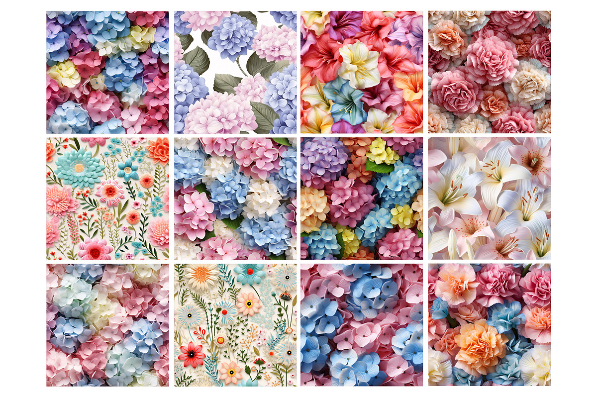3D Pastel Flower Seamless Pattern, a Pattern Graphic by Forhadx5 (Photo 10 of 11)