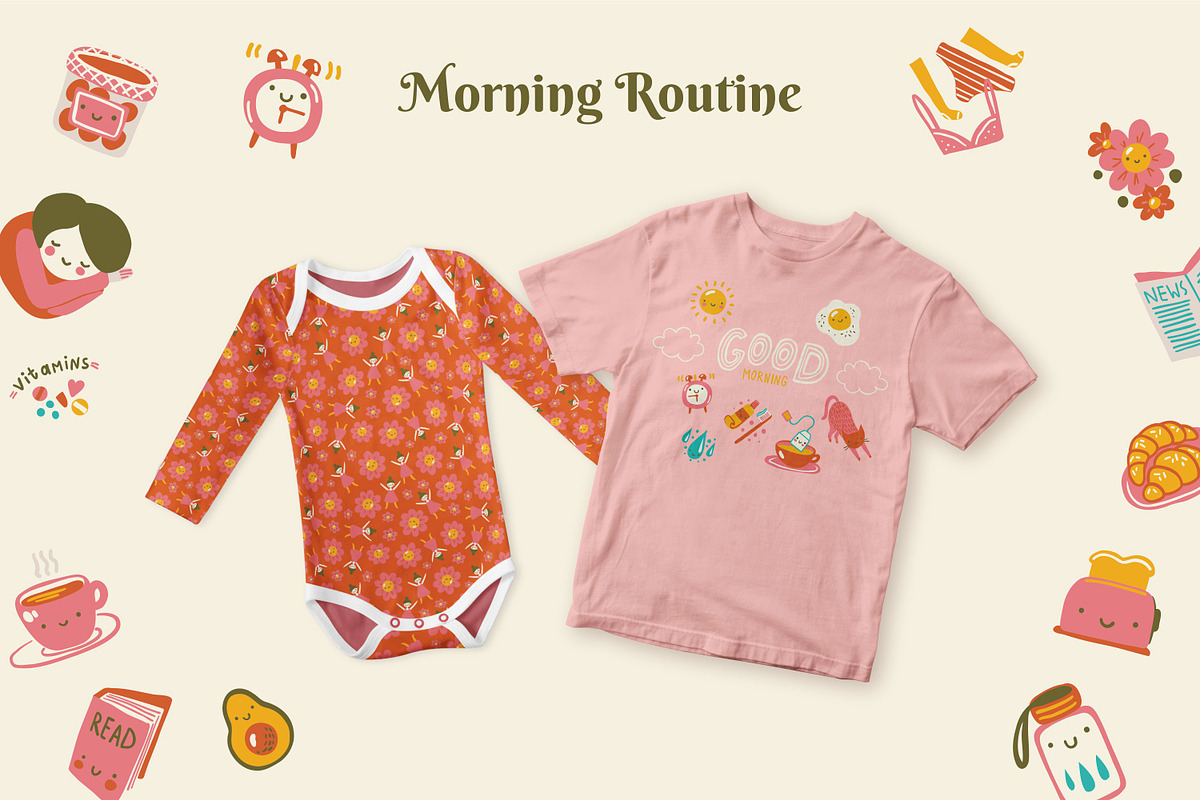 Morning Routine - Elements&Patterns, an Object Graphic by Apolinarias Art (Photo 7 of 10)