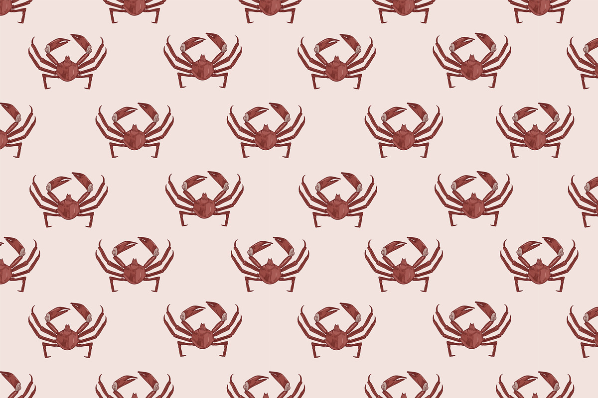 Crabs set + seamless patterns, an Animal Illustration by Good Studio (Photo 4 of 14)