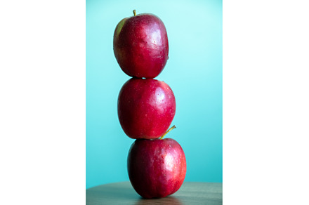 Stacked Red Apples. Three shiny red, a Food & Drink Photo by Rohan Photography