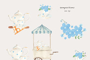 Tea Party Watercolor Clipart, a Decorative Illustration by natalisart (Thumbnail 11 of 17)
