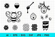 Bee and honey, a Food Illustration by Elena Nesterova (Thumbnail 1 of 3)