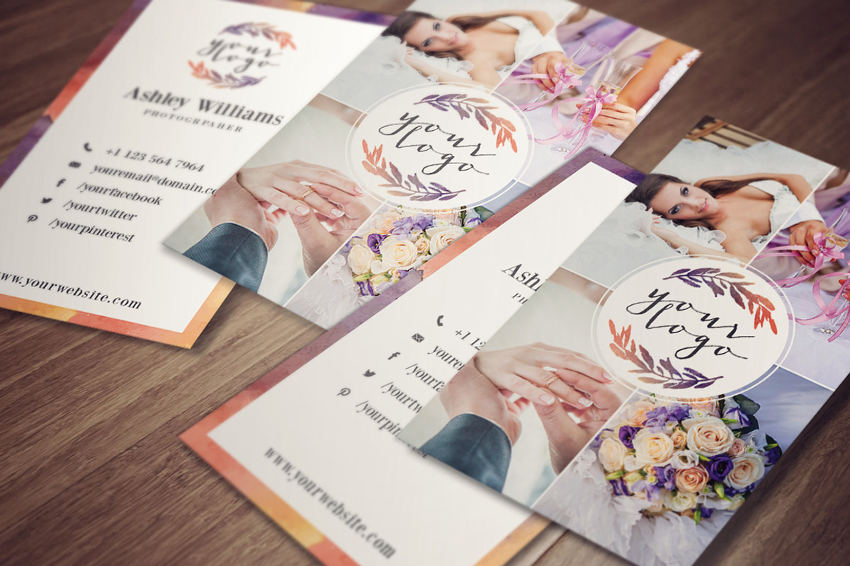 Elegant Watercolor Business Card, a Business Card Template by DesignLux (Photo 1 of 4)