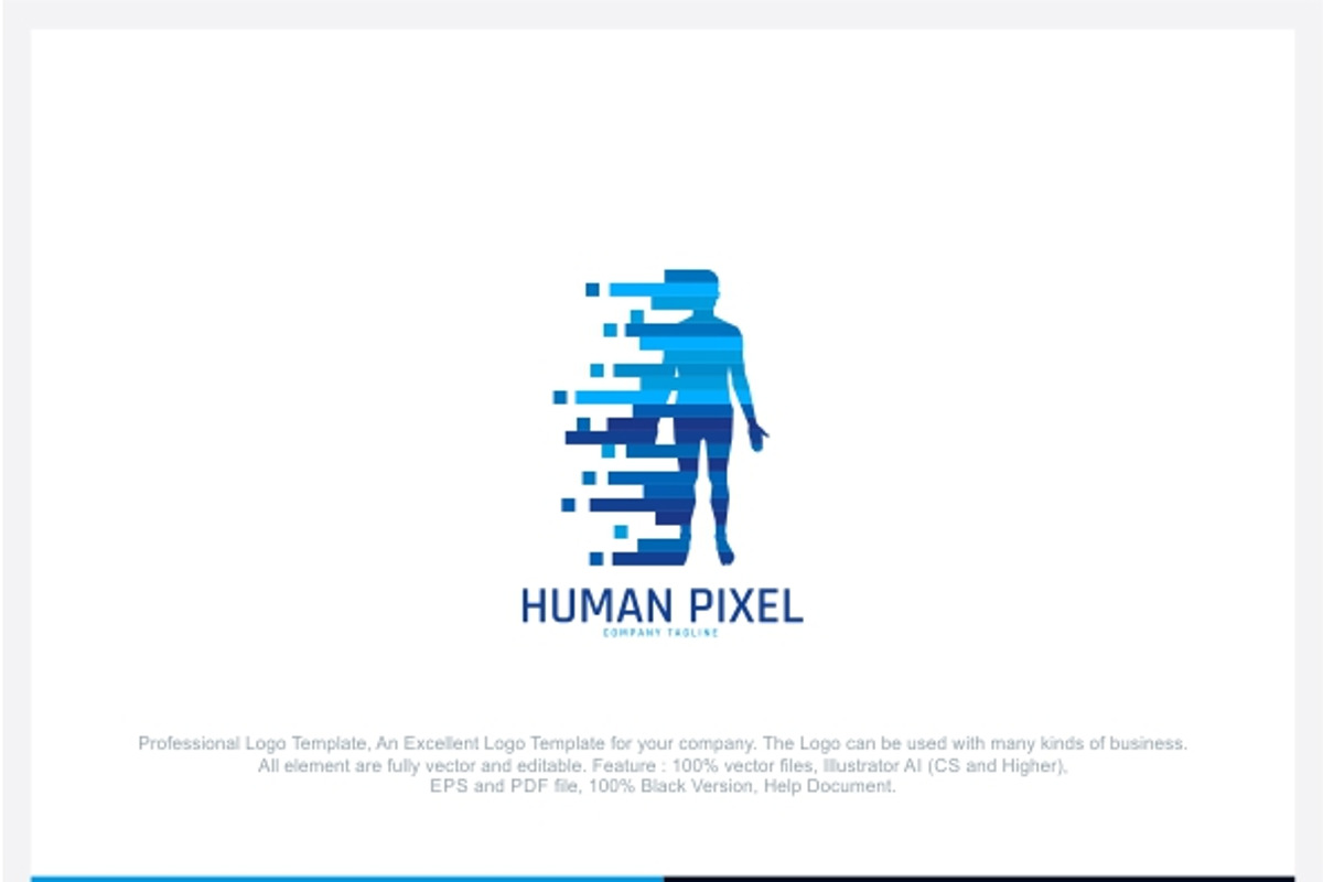 Human Pixel Logo, a Branding & Logo Template by PutraCetol Studio