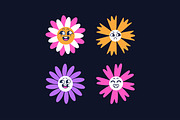 Cute groovy flowers set, backgrounds, a Decorative Illustration by PaperTrident (Thumbnail 3 of 8)