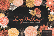 Peach Dahlia Flower Vector Clipart, an Illustration by Amanda Ilkov (Thumbnail 2 of 4)