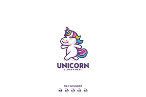 Unicorn Logo, a Design Template by artchiles_design