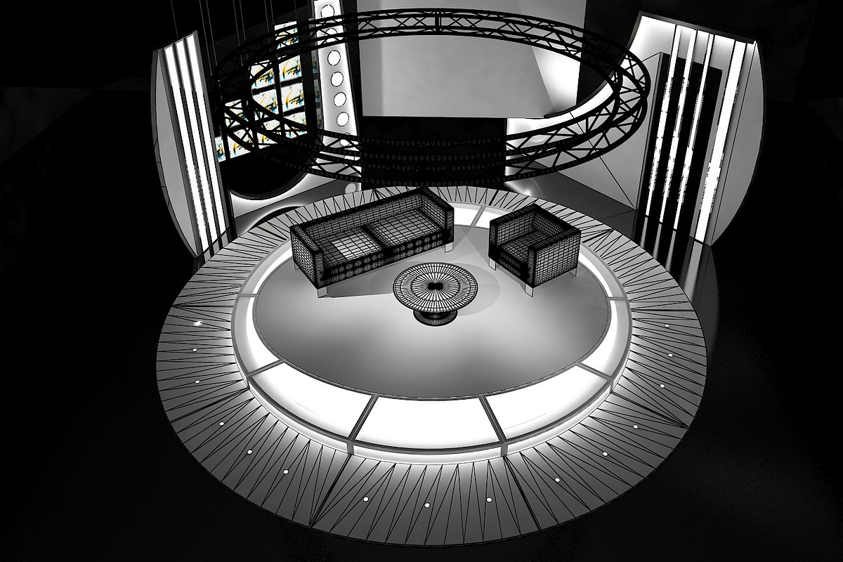 Virtual TV Studio Chat Set 19, a Furniture 3D Model by akerStudio (Photo 12 of 13)
