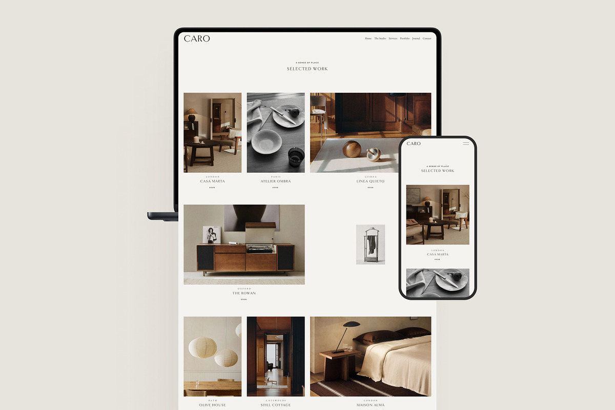 CARO Interior Design Squarespace Template