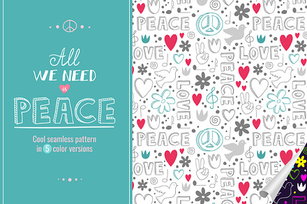 Cool set of 5 hippie patterns